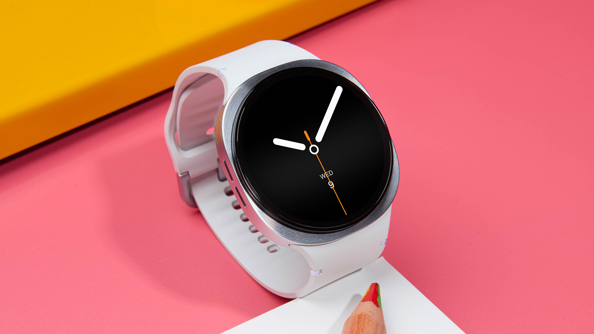 The Samsung Galaxy Watch 8 on a desk