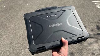 a photo of a closed Panasonic Toughbook 40