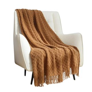 Crevent Home Farmhouse Decor Rustic Couch Sofa Chair Bed Throw Blanket, Soft Warm Light Weight for Travelling in Spring Summer (50''x60'' Brown)