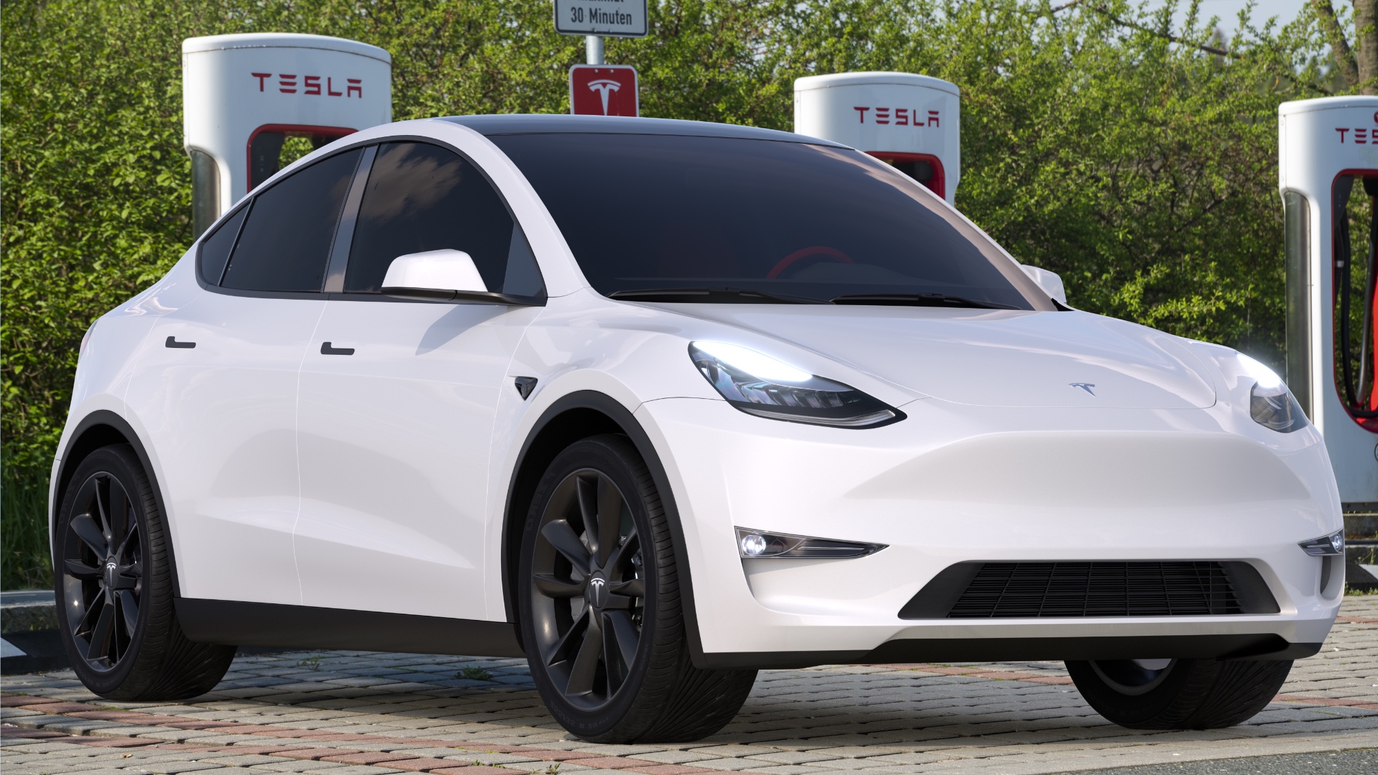 Tesla Model Y at charging station