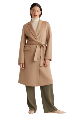 Quince 100% Mongolian Cashmere Double-Faced Wrap Coat