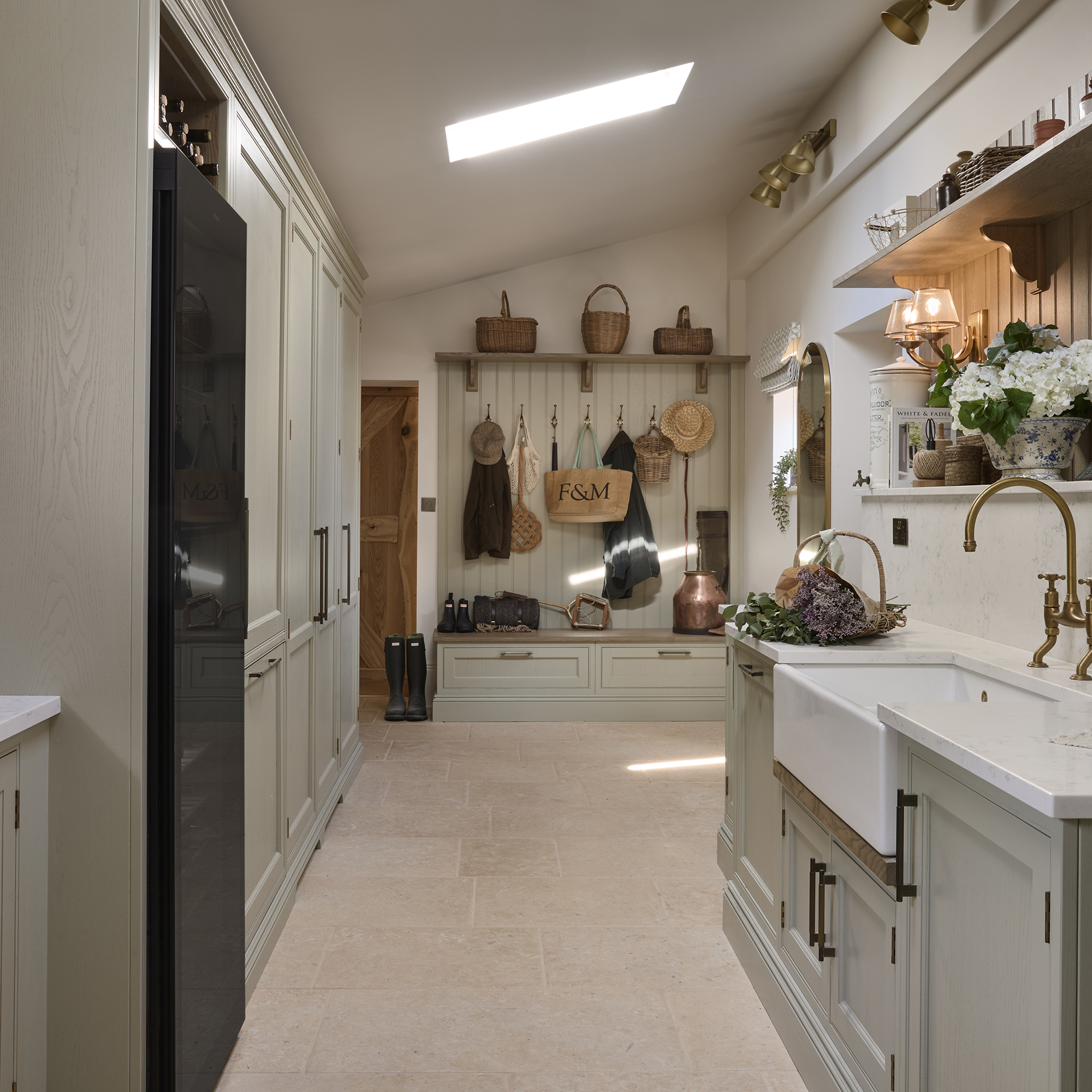 Green galley kitchen