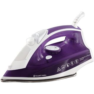  Russell Hobbs Supreme Steam Iron, Powerful vertical steam function, Non-stick stainless steel soleplate, Easy fill 300ml Water Tank, 110g Steam Shot, 40g Continuous steam, 2m Cord, 2400W, 23060 Roll over image to zoom in 3 VIDEOS Russell Hobbs Supreme Steam Iron