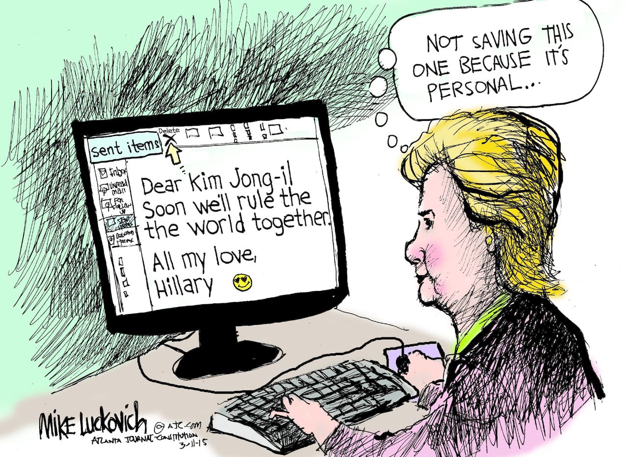 Political cartoon US. Hillary Clinton email