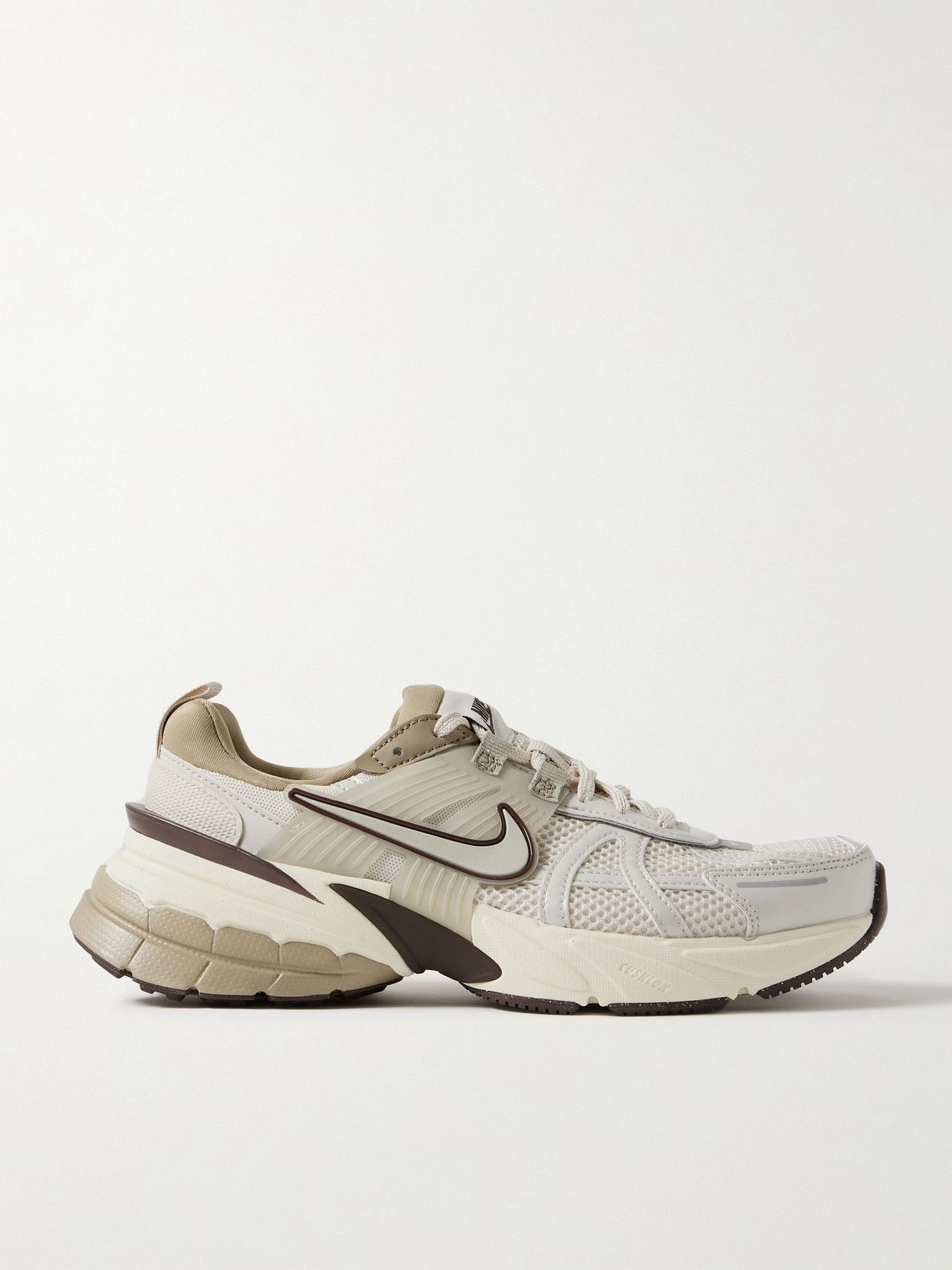 V2k Run Rubber and Metallic Leather-Trimmed Mesh Sneakers