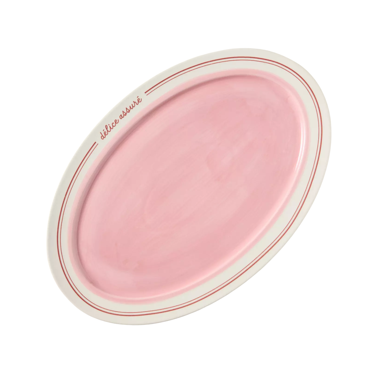 A pink and red platter serving plate from Anthropologie