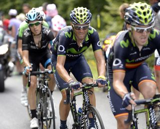 Alejandro Valverde loses time on stage seventeen of the 2014 Tour de France