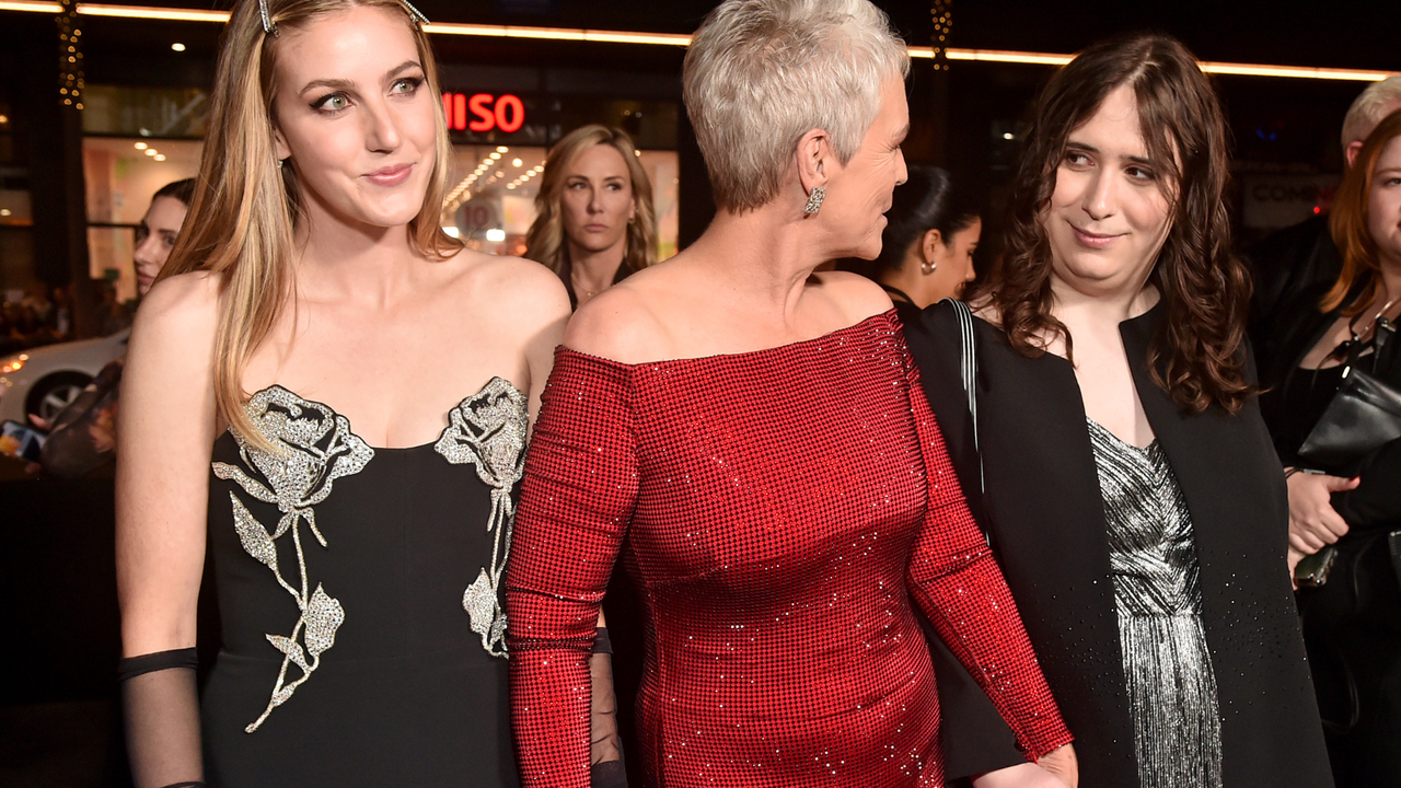 Annie Guest, Jamie Lee Curtis, and Ruby Guest attend Universal Pictures World Premiere of &quot;Halloween Ends&quot; on October 11, 2022 in Hollywood, California.