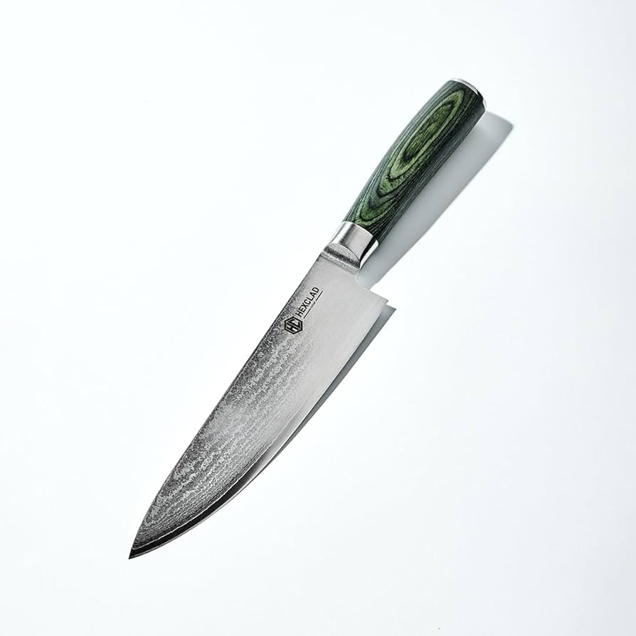 HexClad, 8 inch Damascus Steel Chef&#039;s Knife 