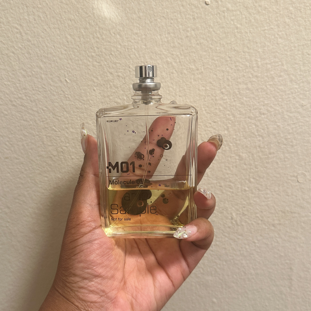 Ariel Baker testing Molecule 01 perfume