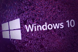 Microsoft's flagship OS Windows 10 on a purple graphic