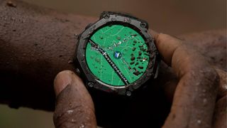 Amazfit T-Rex 3 smartwatch covered in water