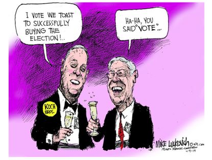 Political cartoon Koch brothers midterm election