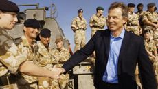 Tony Blair meets troops in Basra in January 2004 