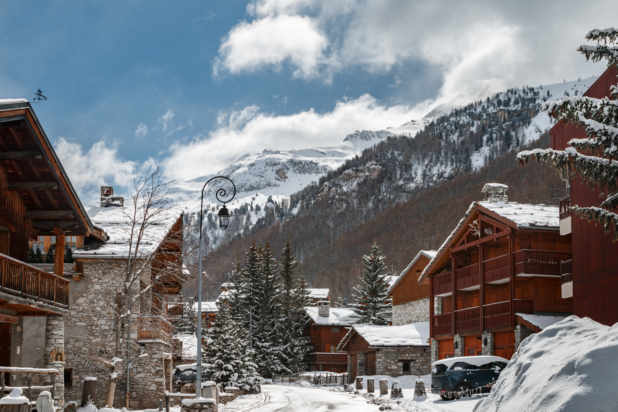 Val d&#039;Isere village, famous ski resort in Auvergne-Rhone-Alpes region in France