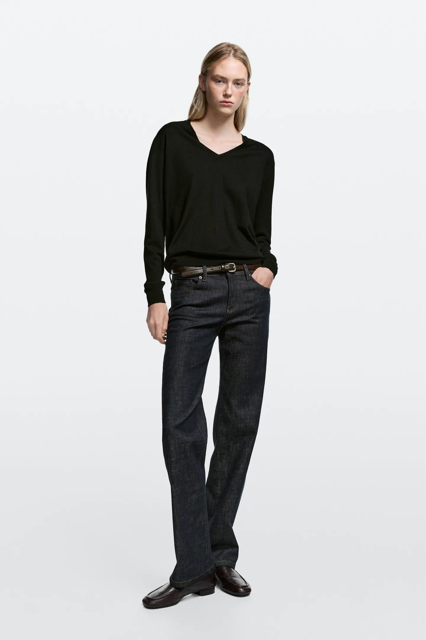 Massimo Dutti, Low-Rise Straight-Leg Jeans