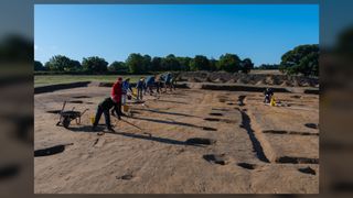 The excavations this summer revealed the foundations of a large timber hall in the royal compound that would have been used for living and feasting by Anglo-Saxon kings and their warriors.