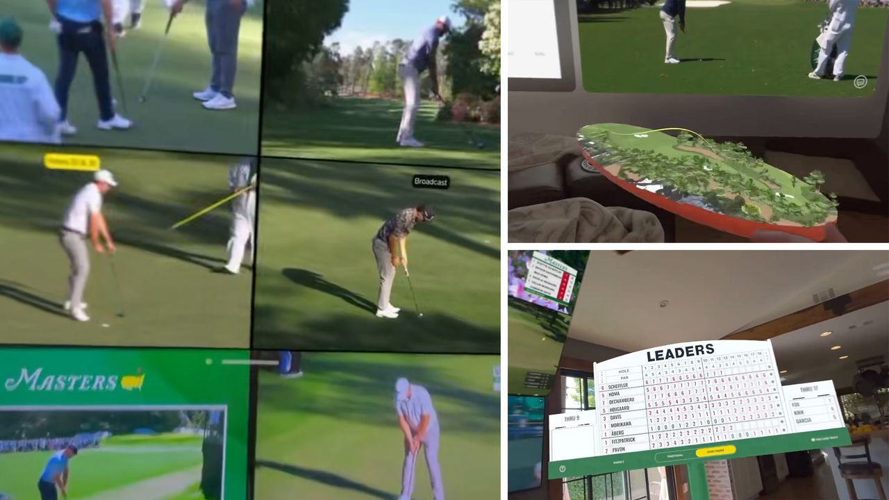 Footage of a fan watching the Masters on the Apple Vision Pro.