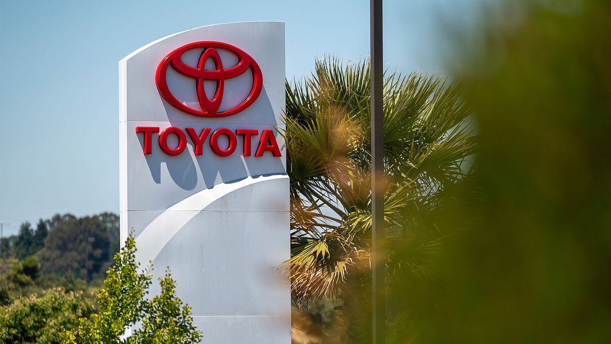 Toyota signage at a dealership in Richmond, California, US, on Friday, June 21, 2024.