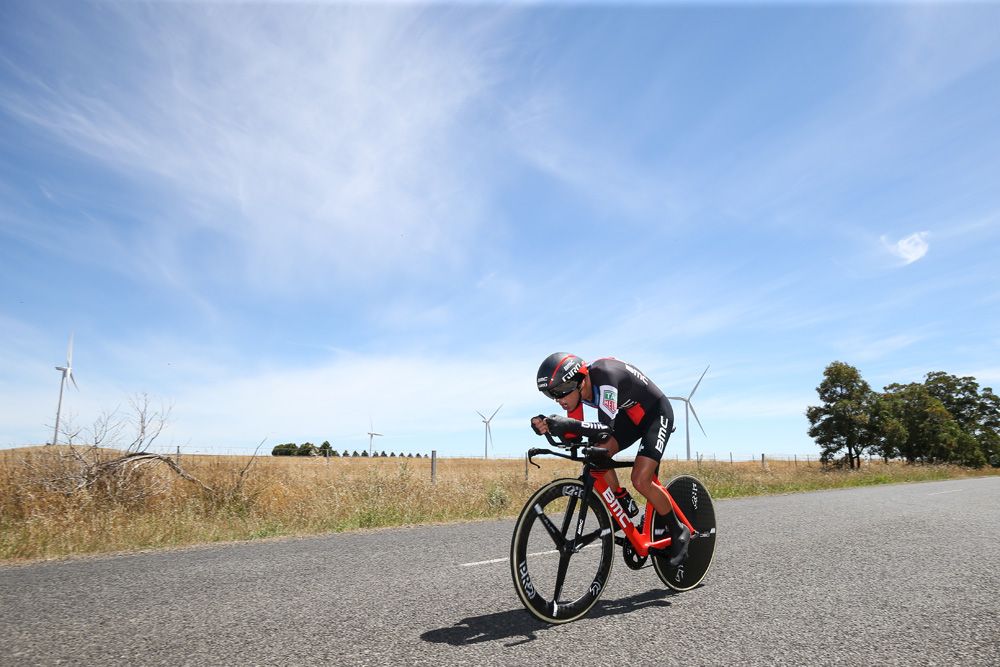 Richie Porte (BMC) suffers under blue skies
