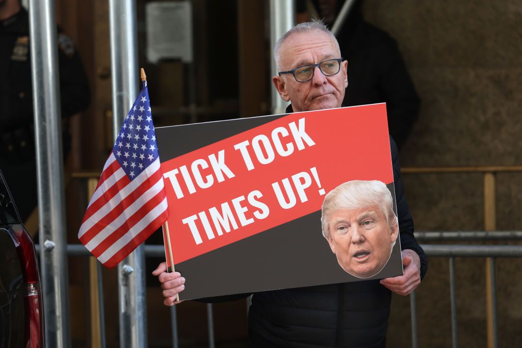 A protester against former President Donald Trump. 