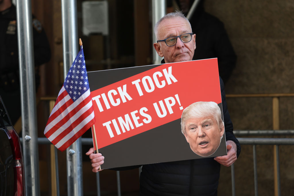 A protester against former President Donald Trump.