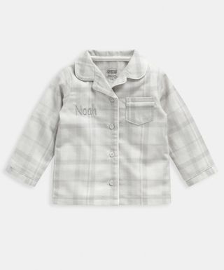 Personalized gifts for babies illustrated by grey pjs