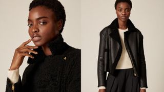 best leather jackets for women Me+Em reversible shearling coat