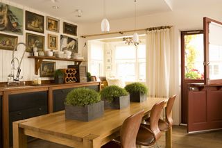 country kitchen with concealed window seat