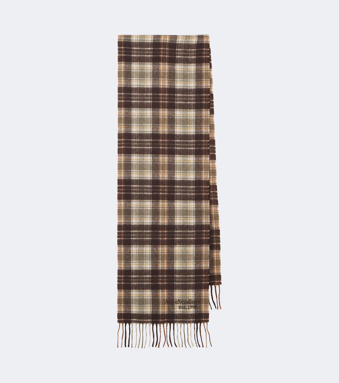 Acne Studios, Checked fringed cashmere and wool scarf