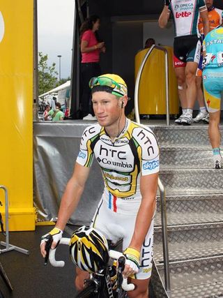 HTC-Columbia rider Mark Renshaw gave teammate Mark Cavendish an excellent lead-out yesterday.