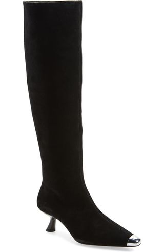 Kuki Cap Toe Over the Knee Kitten Heel Boot