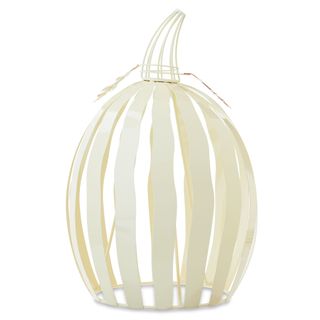 Harvest Cream Metal Pumpkin Decoration