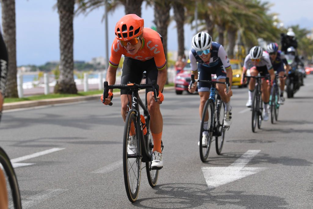 Marianne Vos in the breakaway at La Course by Le Tour de France 2020 in Nice