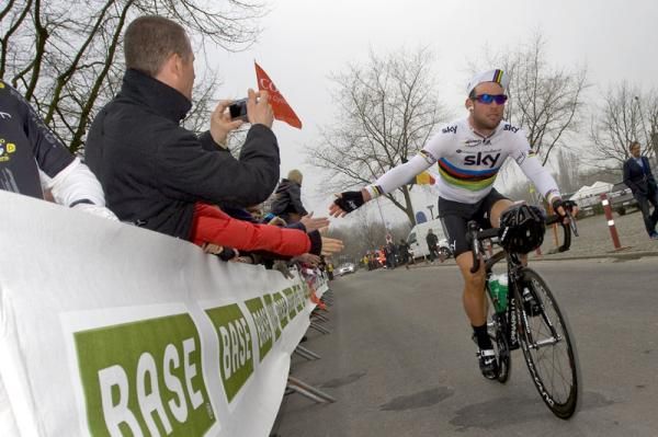 World Champion Mark Cavendish (Team Sky) at the start