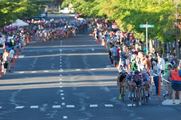 The break gets away in the mens race.
