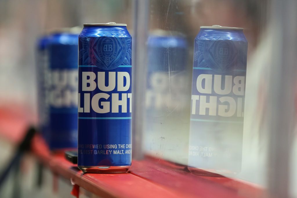 Bud Light beer cans.