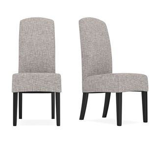 Sienna Pair of Dining Chairs in gray with wooden legs