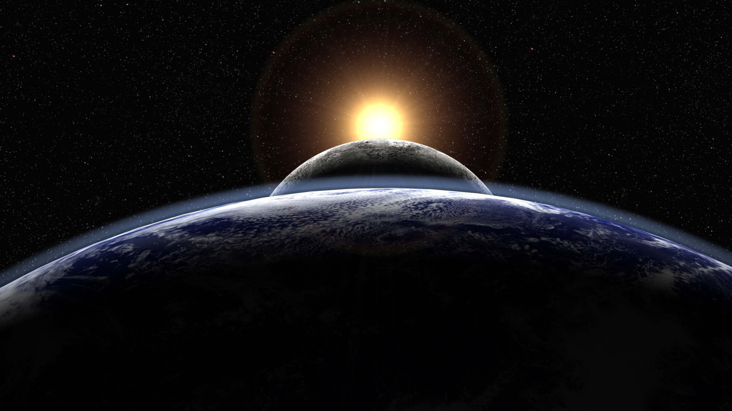 Earth's moon stabilizes the planet's orbit.