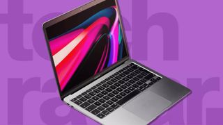 One of the best student laptops against a purple techradar background