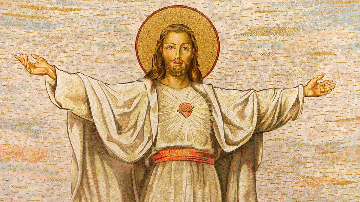 A mosaic of Jesus Christ.