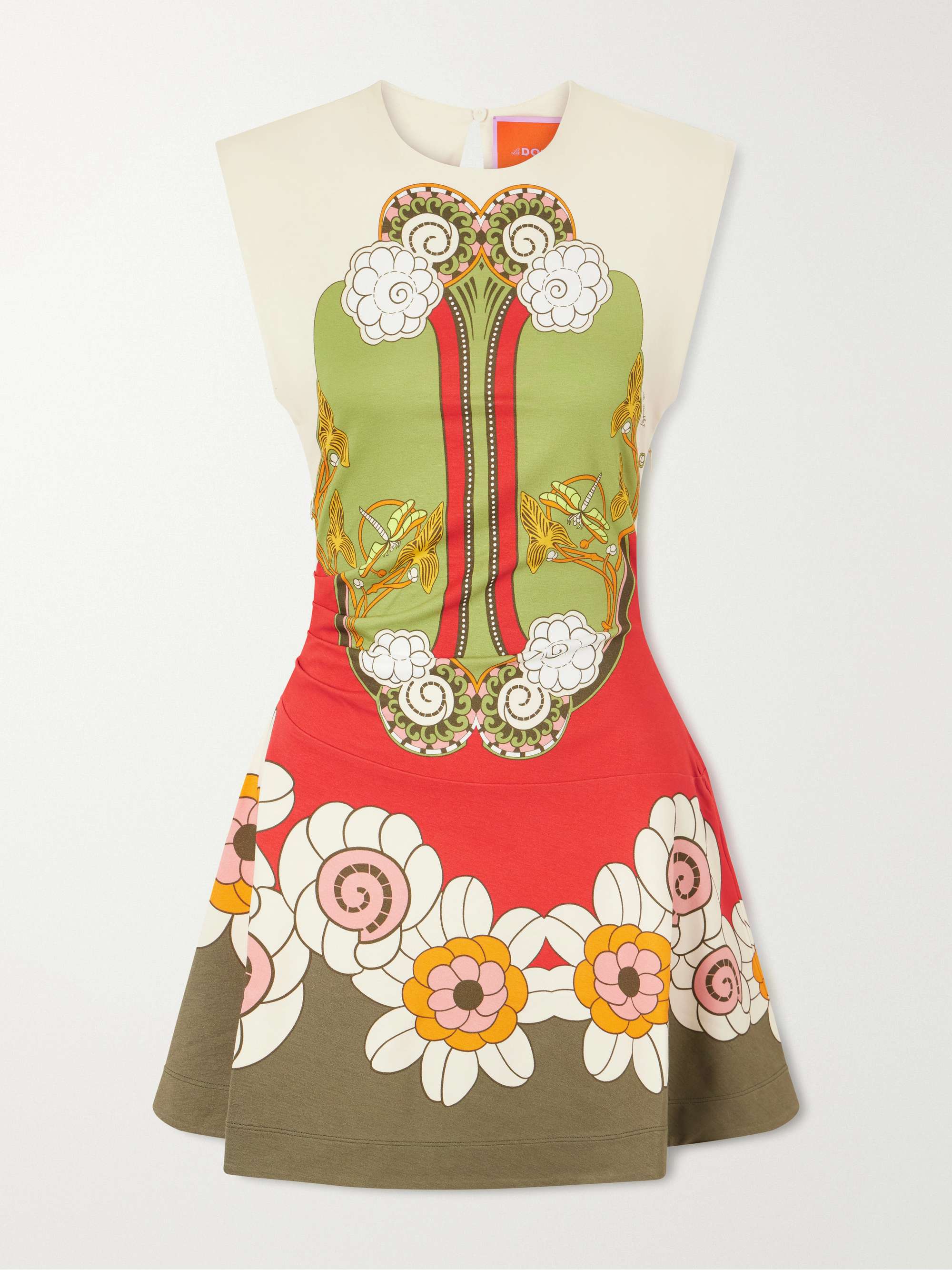 Lela Printed Ruched Mini Dress