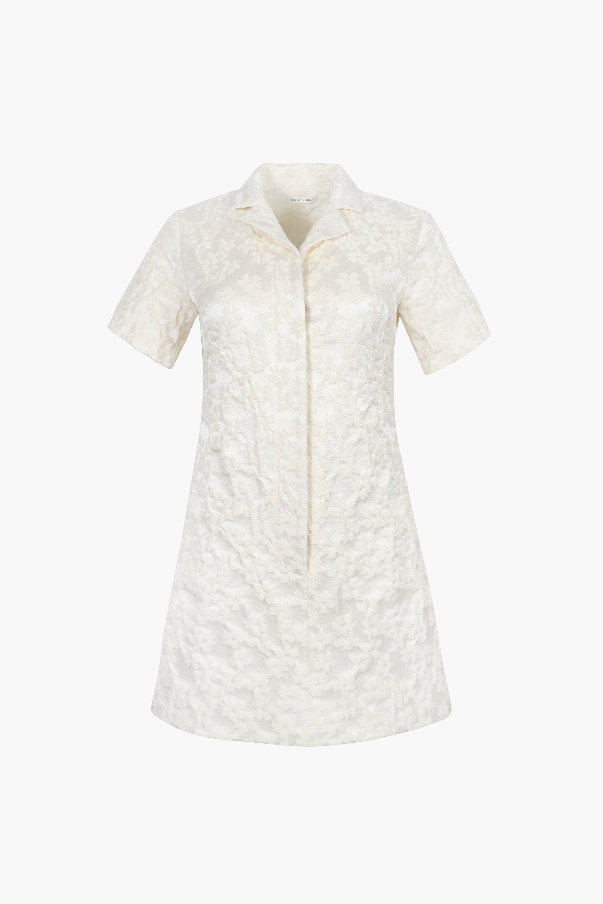 Nurse Dress in Ivory Floral Jacquard