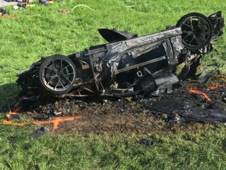 The car after the fiery crash (Freuds)