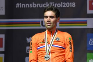 The Netherlands’ Tom Dumoulin takes the silver medal in the elite men’s individual time trial at the 2018 World Championships in Innsbruck, Austria