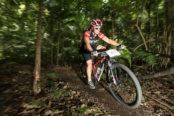 Amy Bardsley-Smith in the lush Awaba rainforest