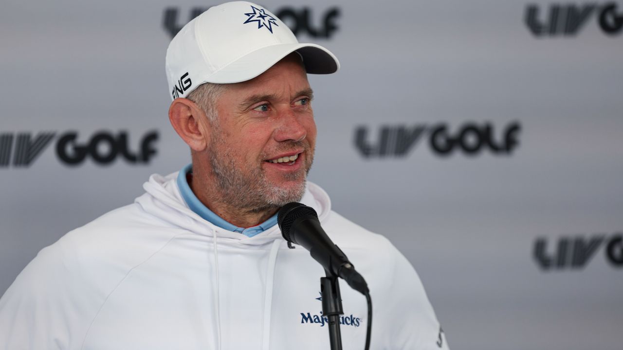 Lee Westwood speaking at LIV Golf