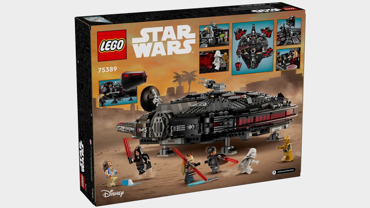 Lego The Dark Falcon box rear on a plain background