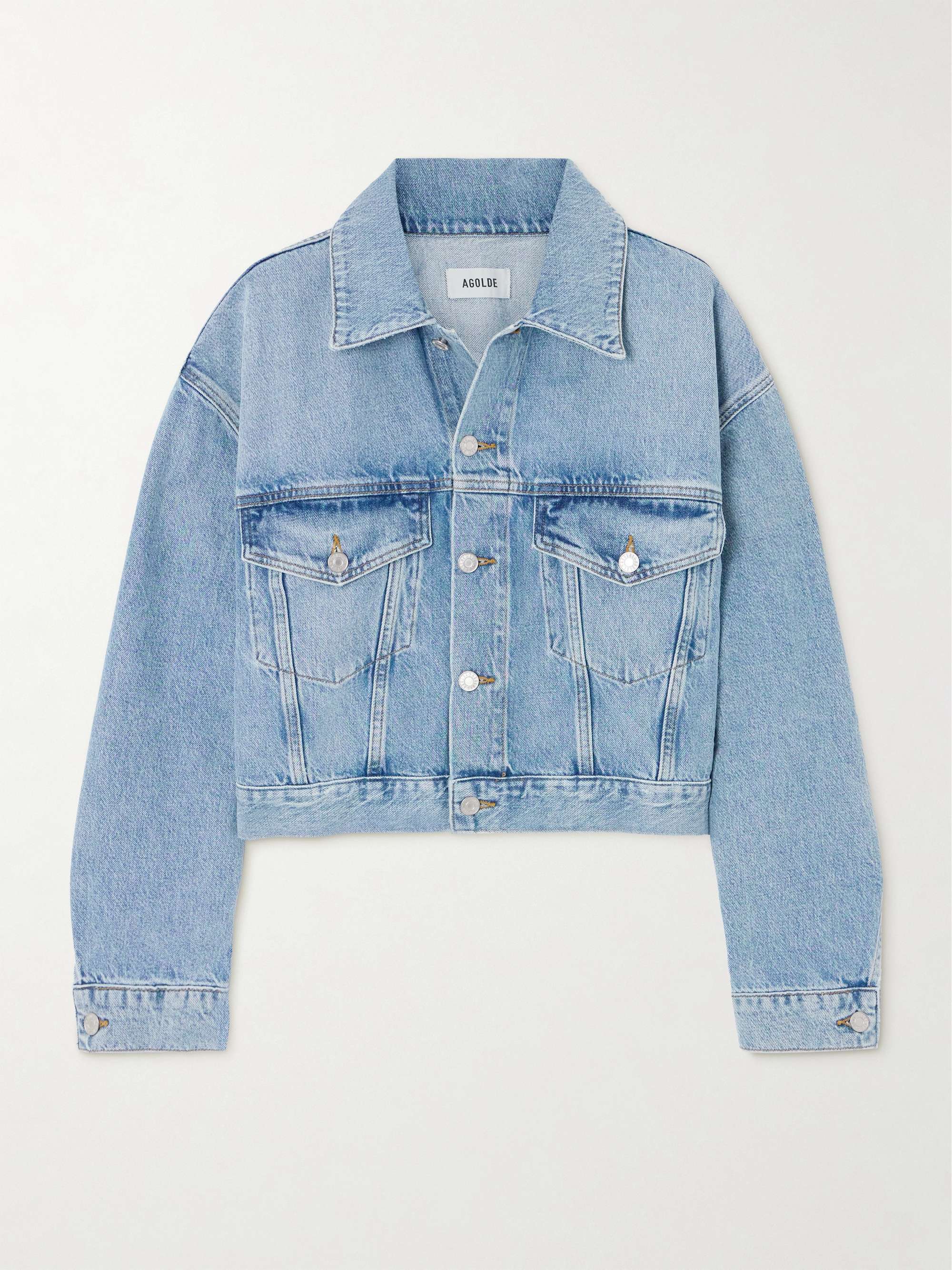 Palmer Cropped Recycled-Denim Jacket