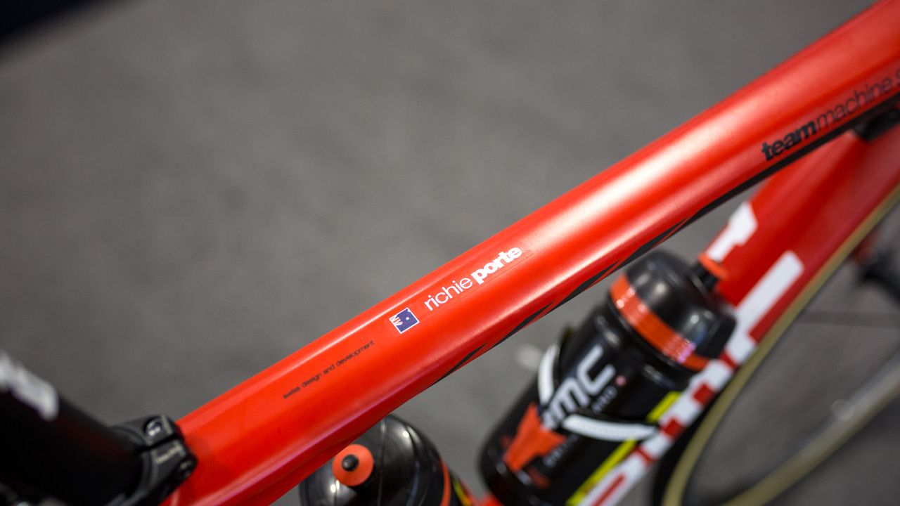 The Australian's name adorns the toptube